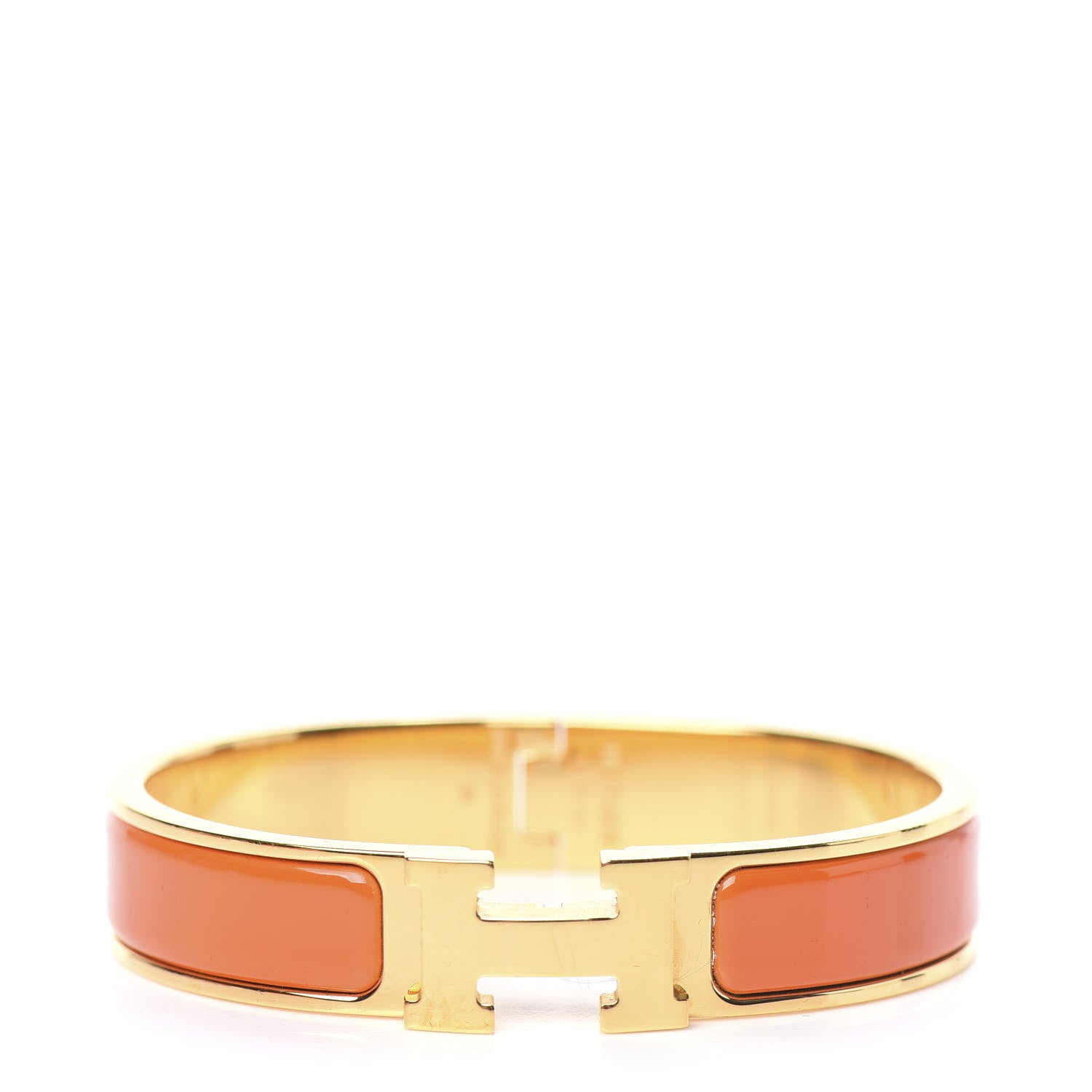 Hermes Enamel Narrow Clic Clac H Bracelet PM Orange 1 of 4