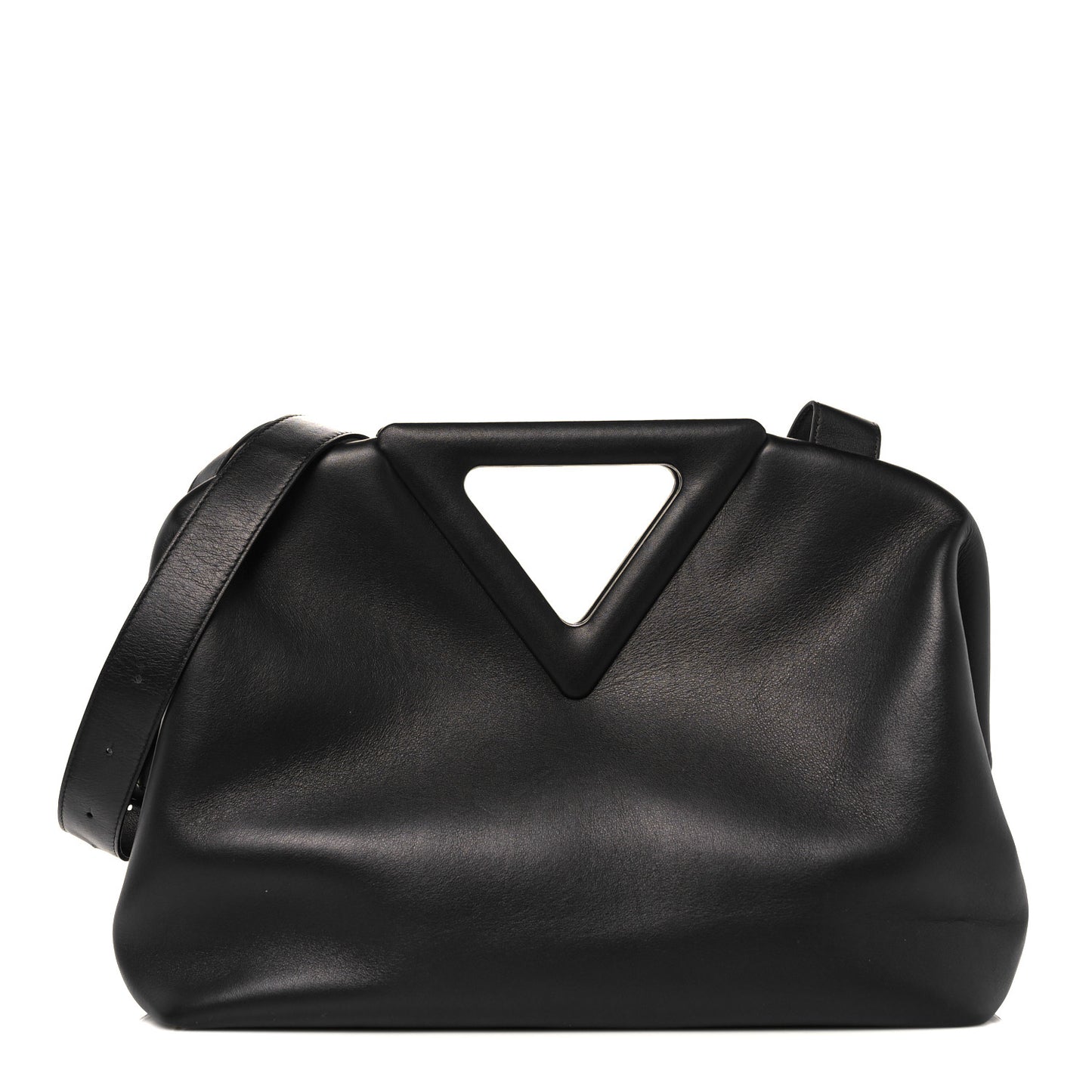 Calfskin Large The Point Triangle Bag Black