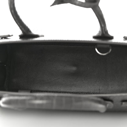 Saint Laurent Calfskin Crocodile Embossed Baby Sac De Jour Fog 6 of 9