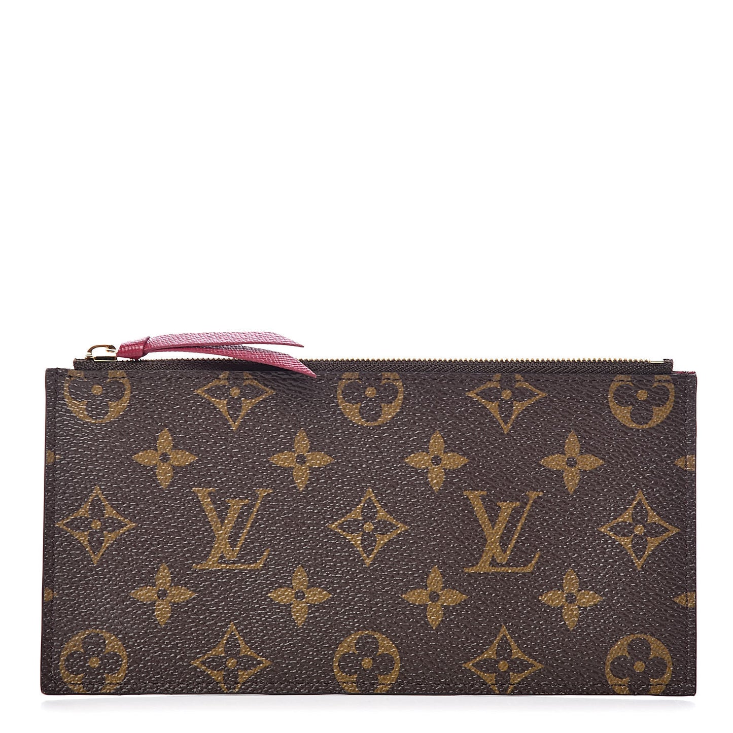 Monogram Felicie Chain Wallet Zippered Insert Fuchsia