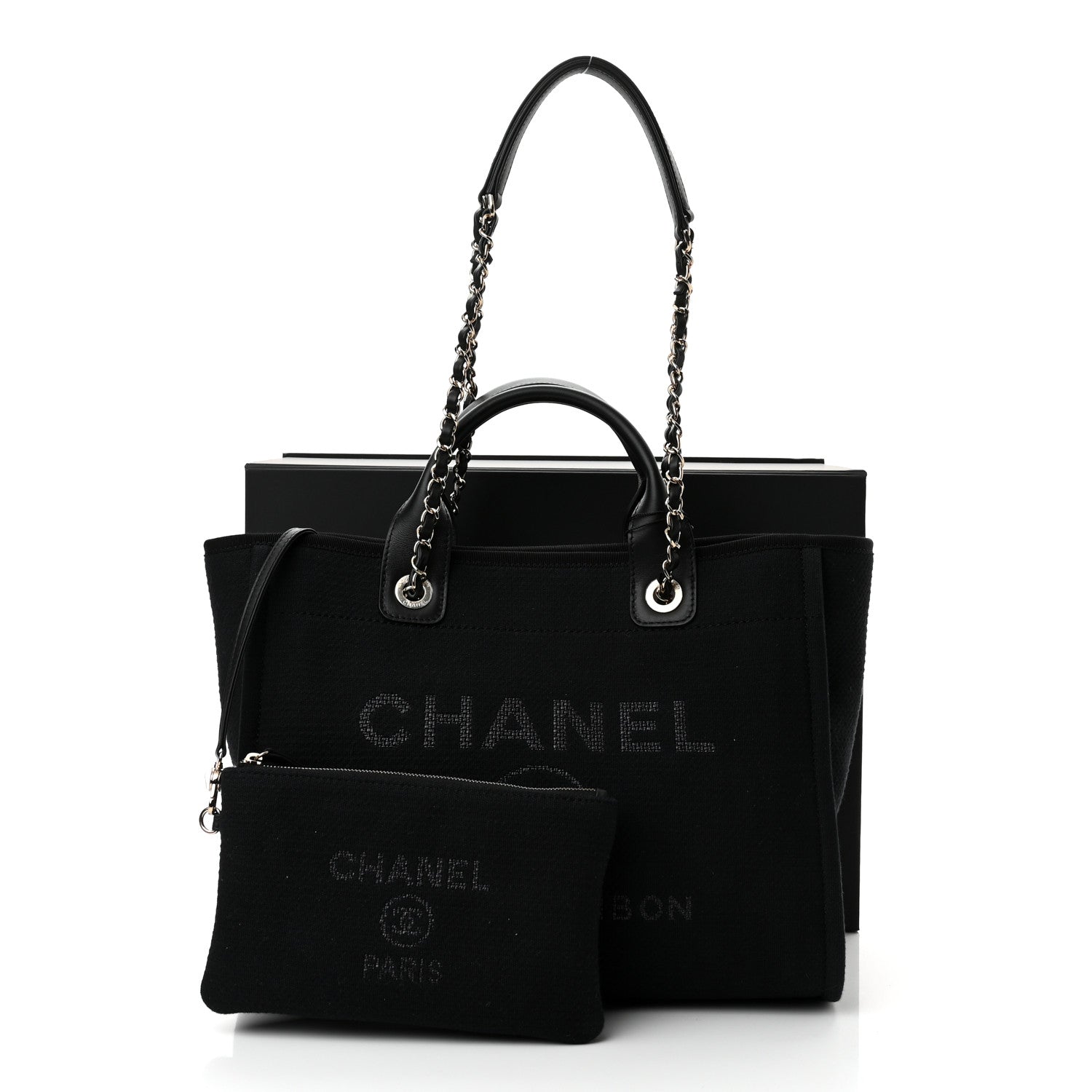 Chanel Mixed Fibers Small Deauville Tote Black 12 of 12