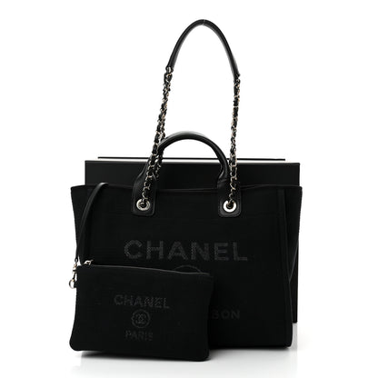 Chanel Mixed Fibers Small Deauville Tote Black 12 of 12