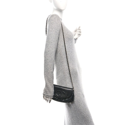 Chanel Lambskin Half Moon Wallet On Chain WOC Black 2 of 12