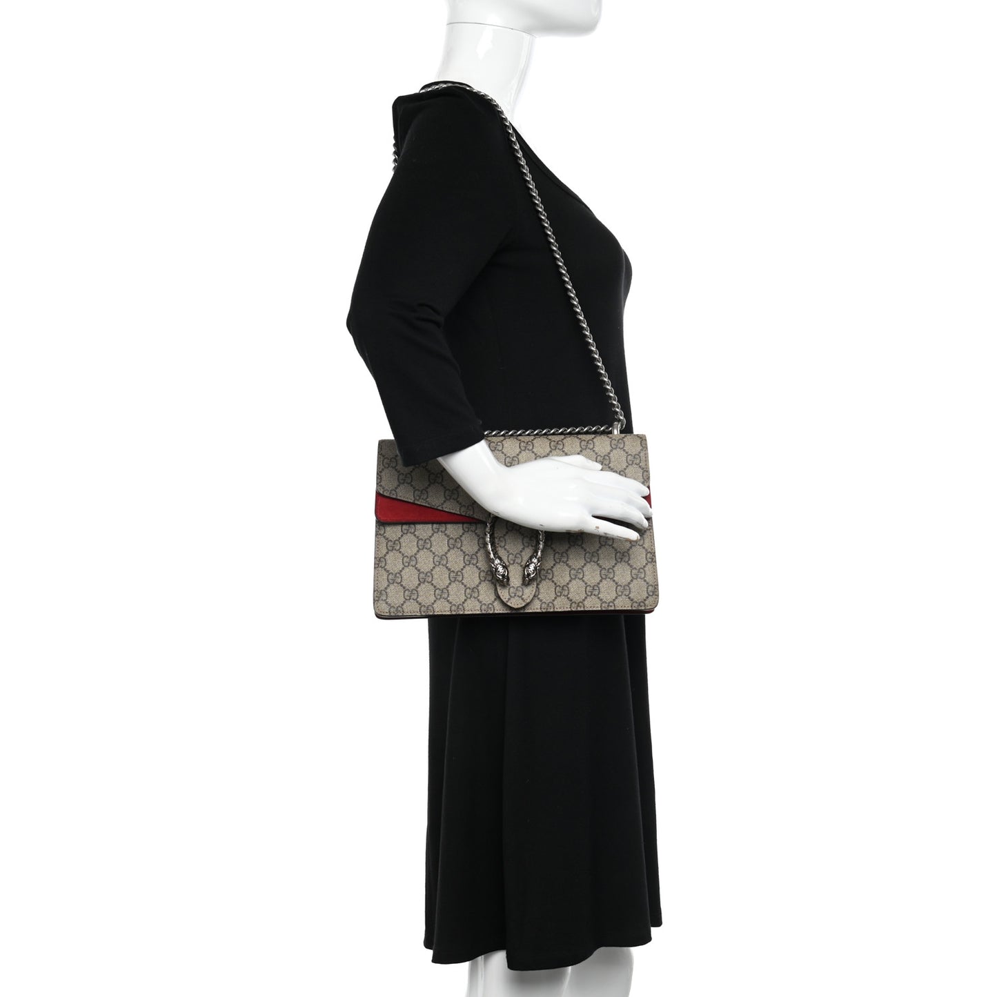 GG Supreme Monogram Small Dionysus Shoulder Bag Red