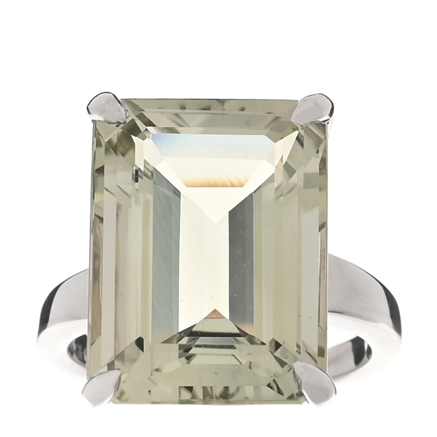 Sterling Silver Prasiolite Sparklers Cocktail Ring 47 4