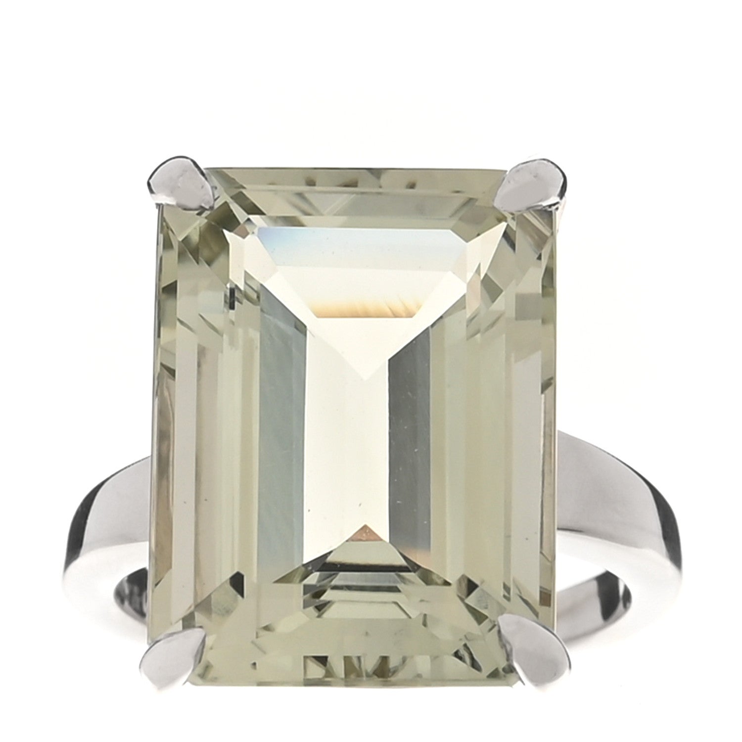 Tiffany Sterling Silver Prasiolite Sparklers Cocktail Ring 47 4 1 of 5