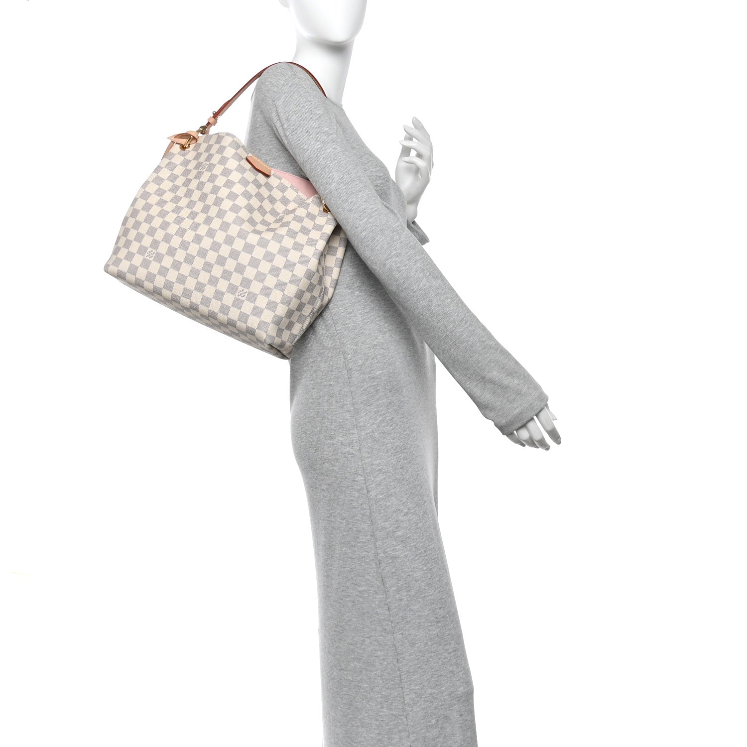 Louis Vuitton Damier Azur Graceful PM Rose Ballerine 2 of 9