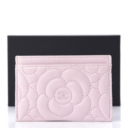 Chanel Lambskin Camellia Embossed Card Holder Pink 11 of 11