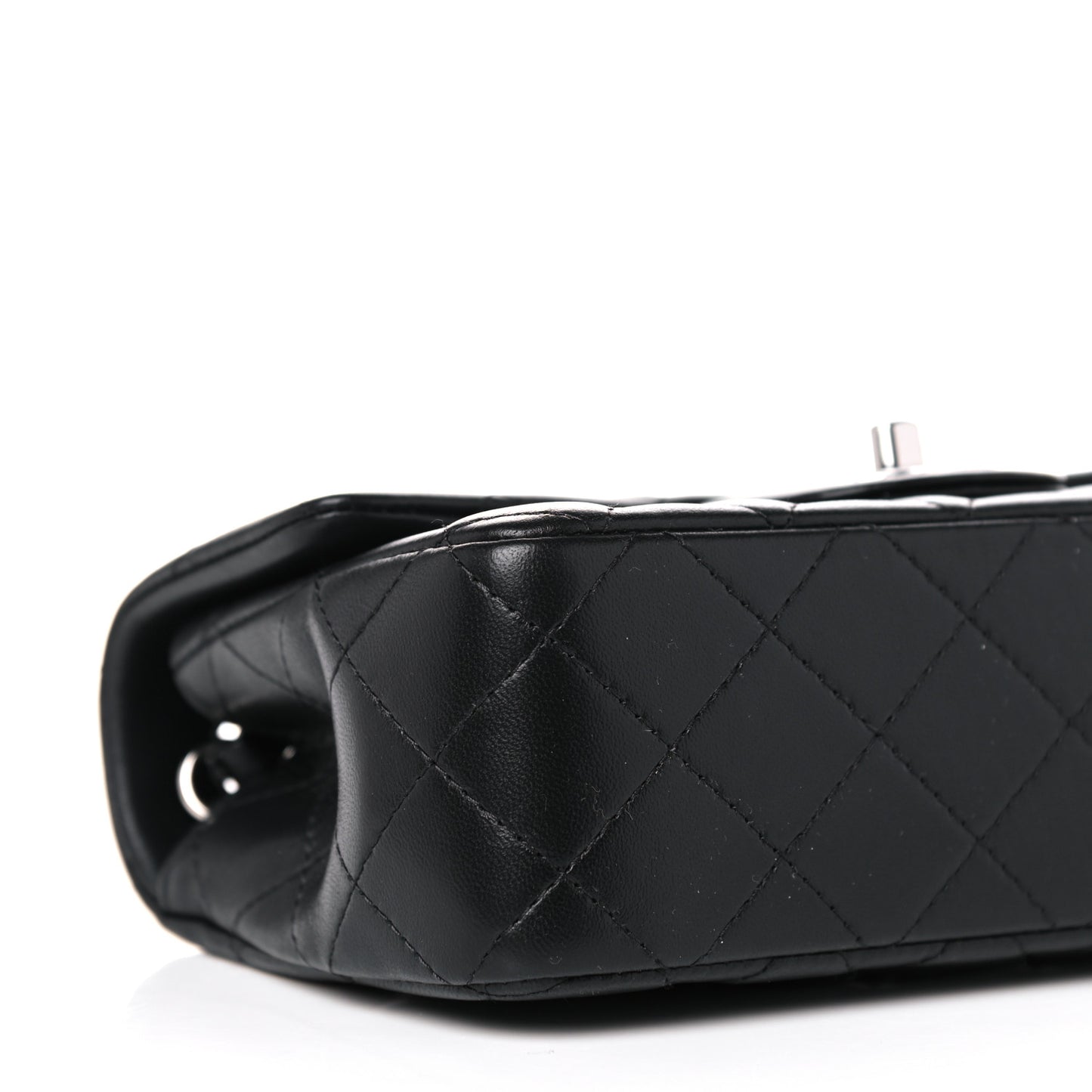 Lambskin Quilted Mini Rectangular Flap Black