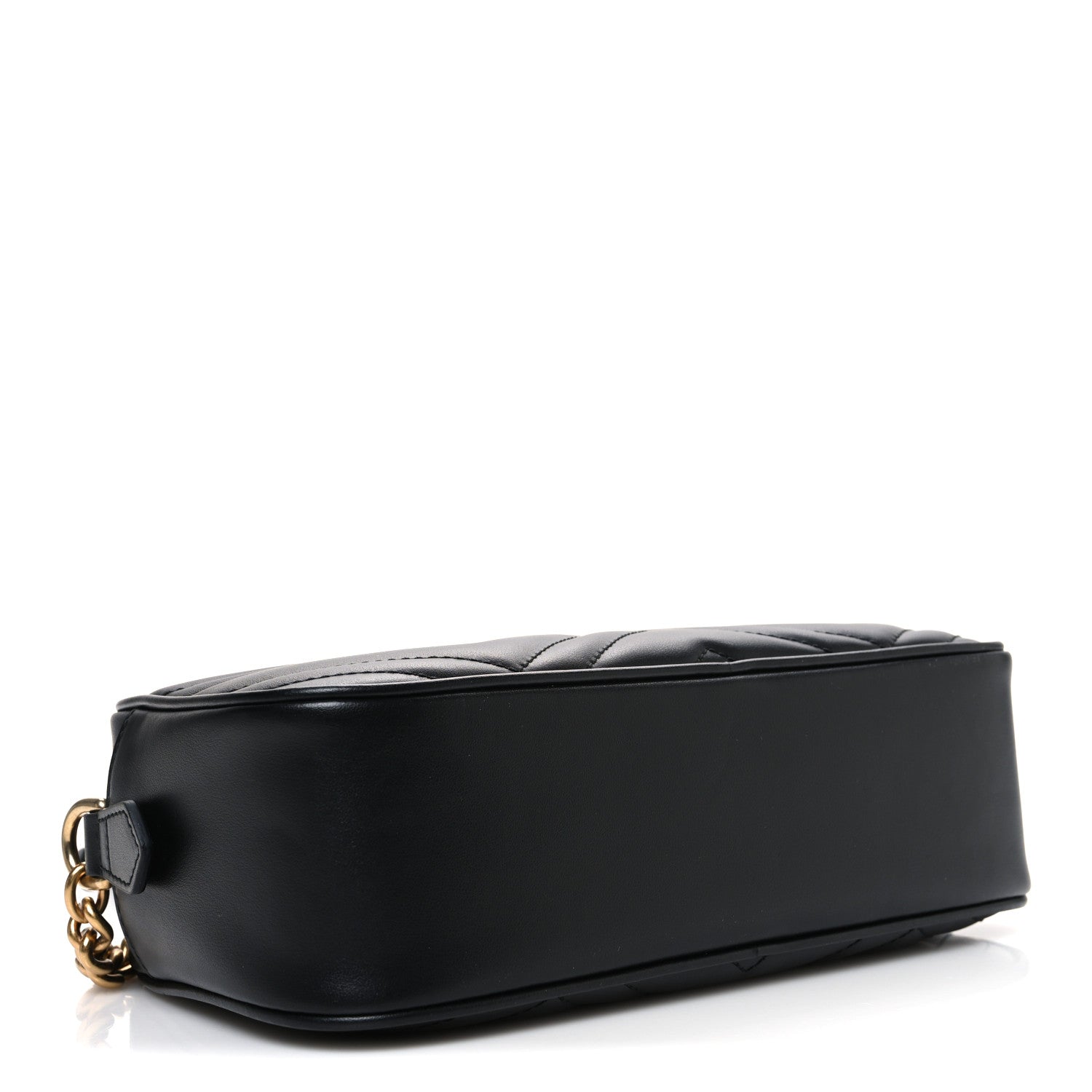 Gucci Calfskin Matelasse Small GG Marmont Chain Shoulder Bag Black 4 of 10