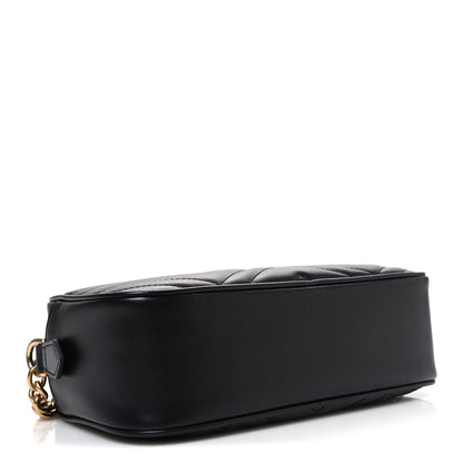 Gucci Calfskin Matelasse Small GG Marmont Chain Shoulder Bag Black 4 of 10