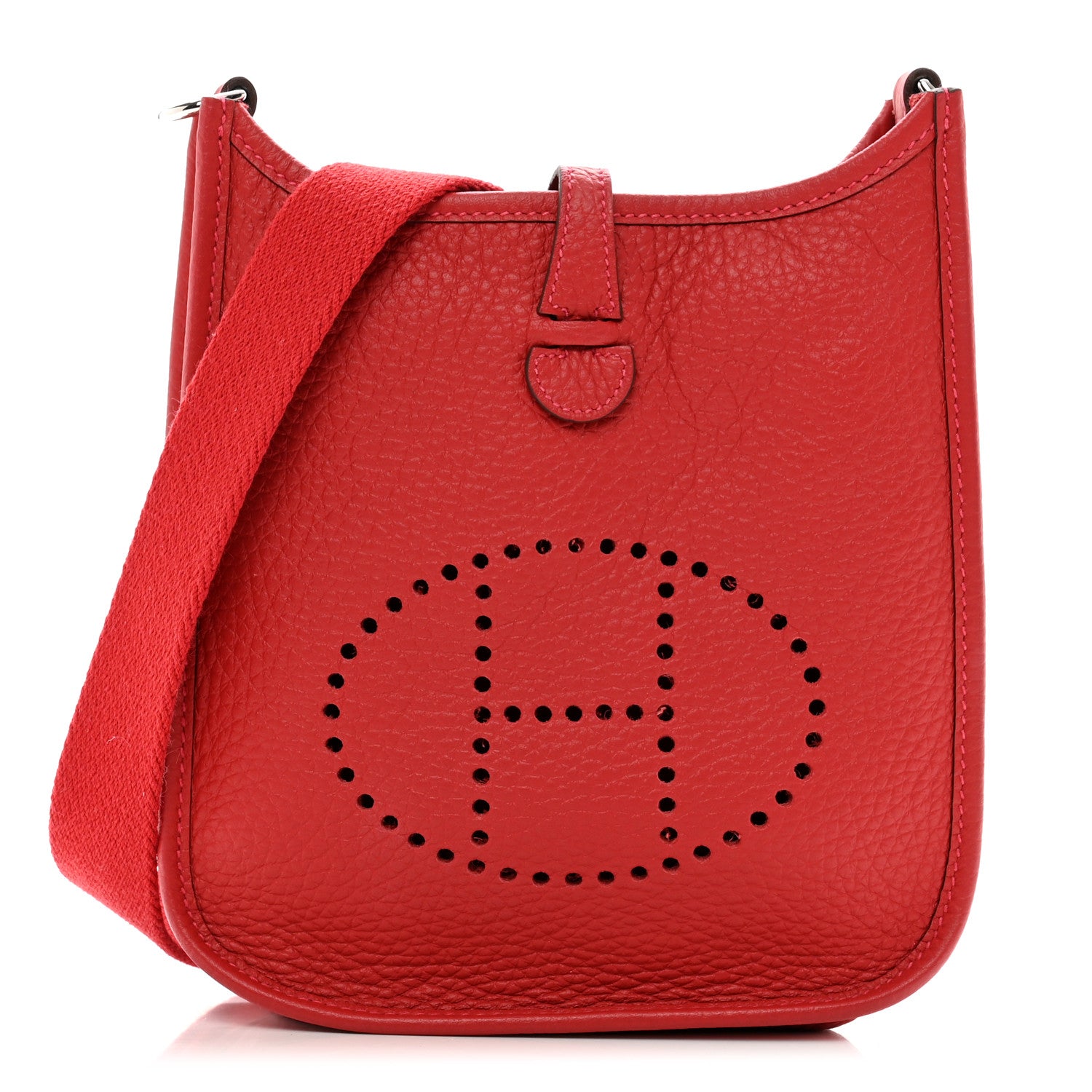 Hermes Taurillon Clemence Evelyne TPM Rouge Casaque 1 of 10