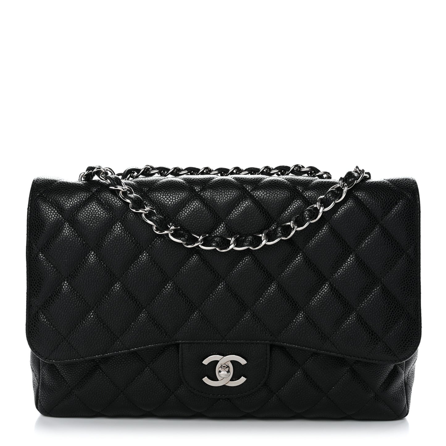 Caviar Quilted Jumbo Single Flap Black