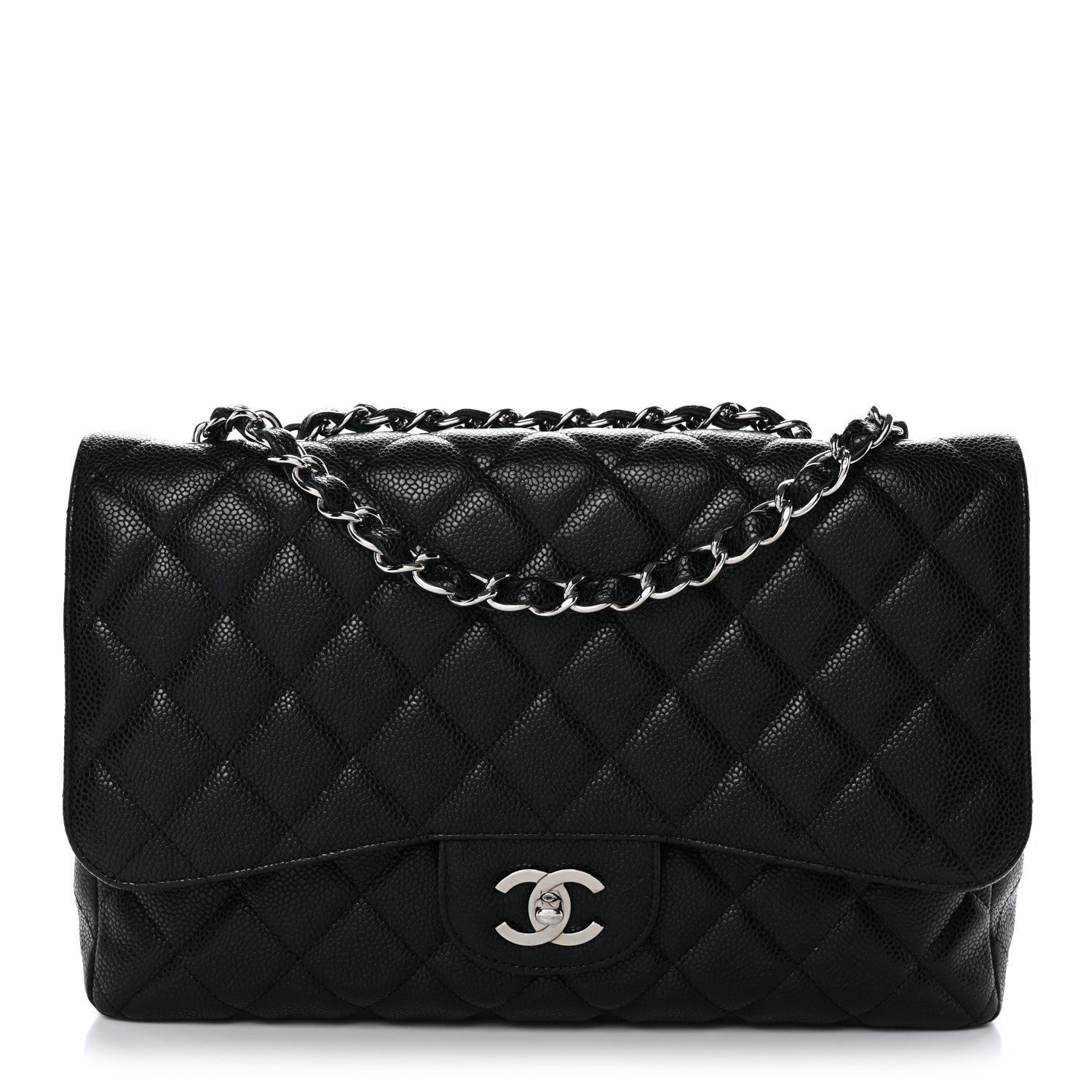Chanel Caviar Quilted Jumbo Single Flap Black 1 of 10