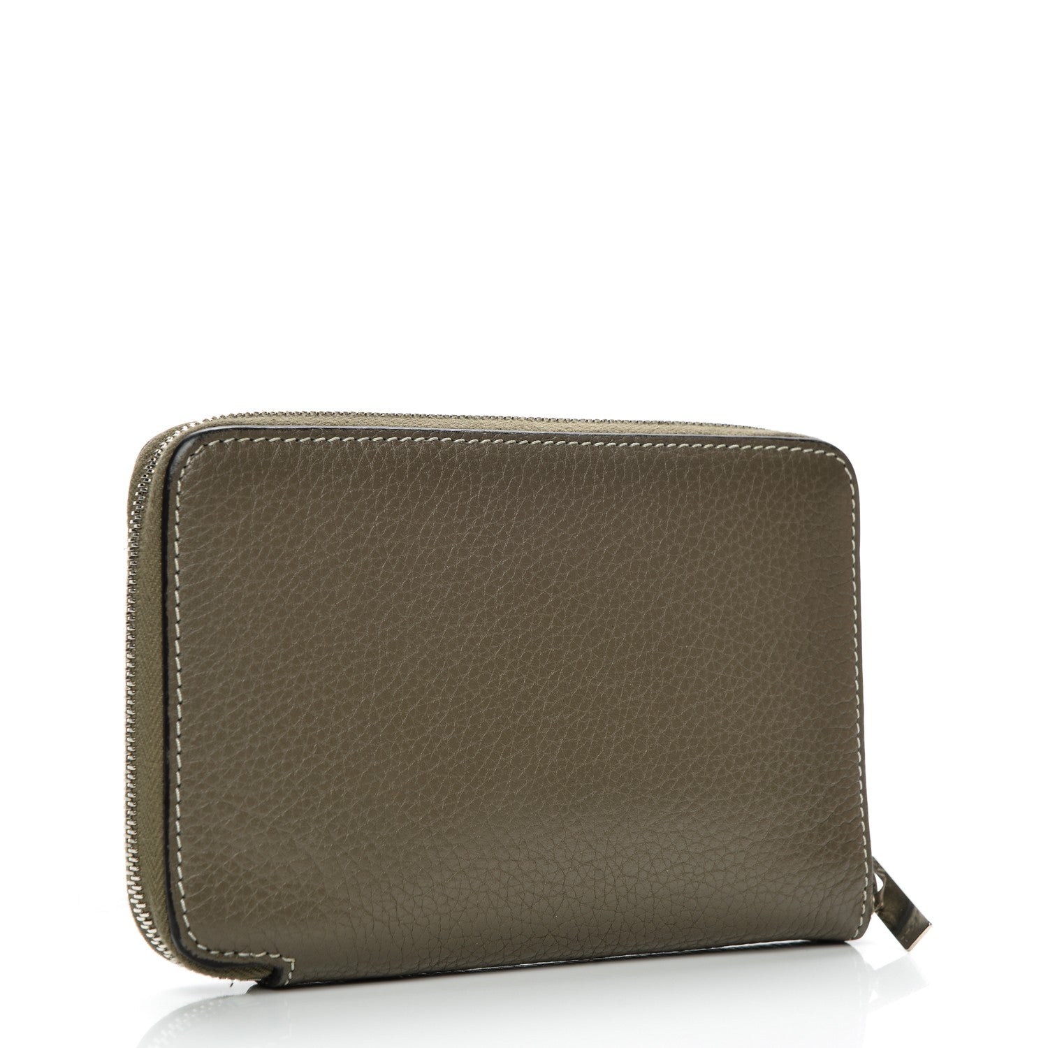 Celine Drummed Calfskin Zip Around Multifunction Wallet Souris 3 of 8