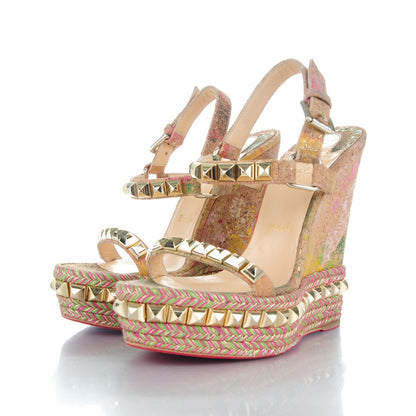 Christian Louboutin Cork Bloom Print Cataclou 140 Wedge Sandals 36 Multicolor 3 of 8