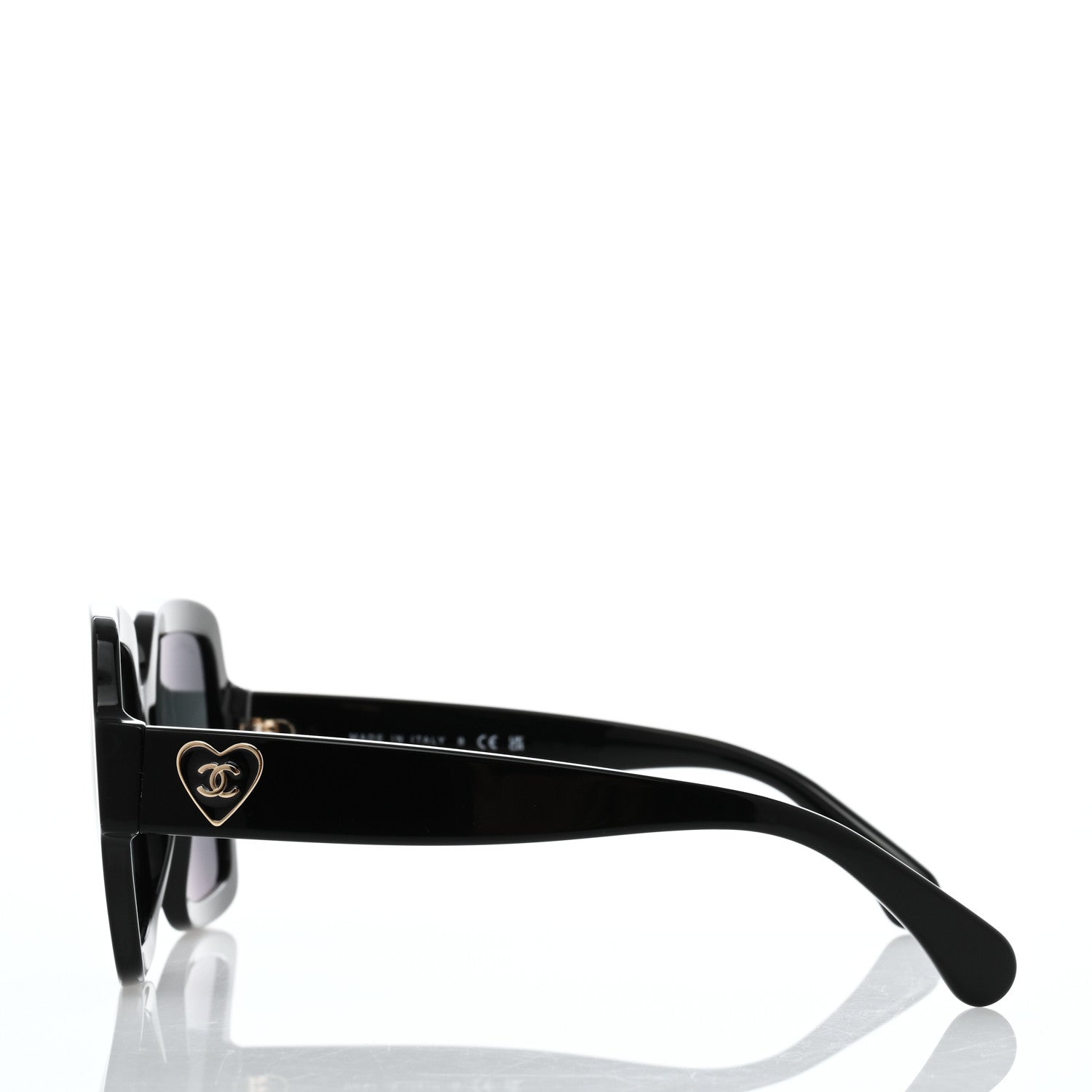 Chanel Acetate Square Heart Sunglasses 5479 Black 4 of 8