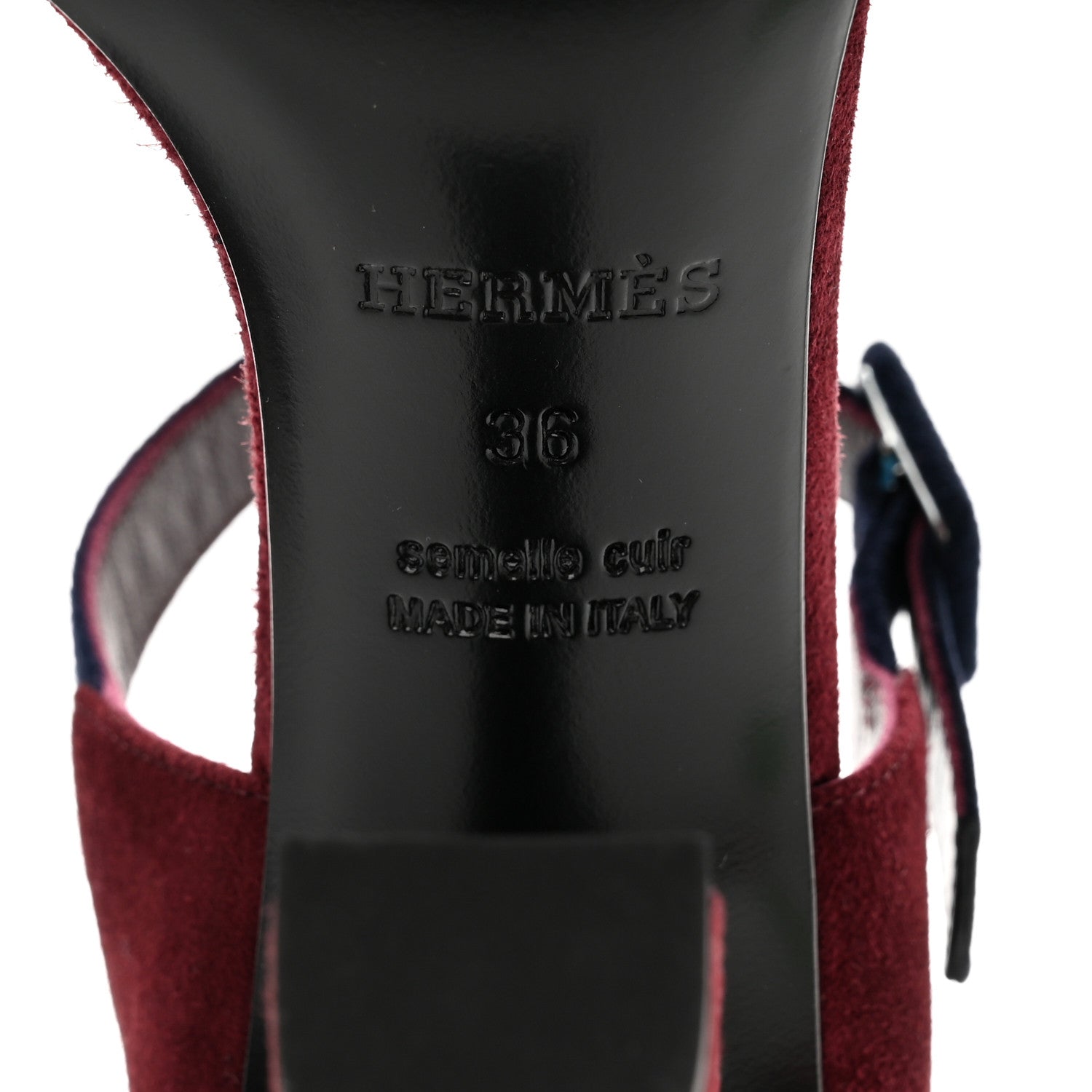 Hermes Suede Nora Sandals 36 Bleu Ardoise Marine 6 of 8