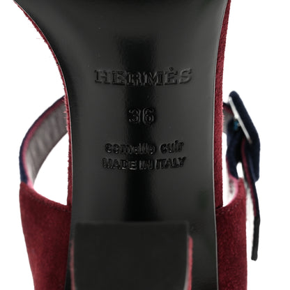 Hermes Suede Nora Sandals 36 Bleu Ardoise Marine 6 of 8