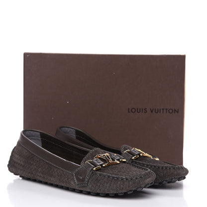 Louis Vuitton Woven Suede Oxford Loafers 40 Brown 9 of 9
