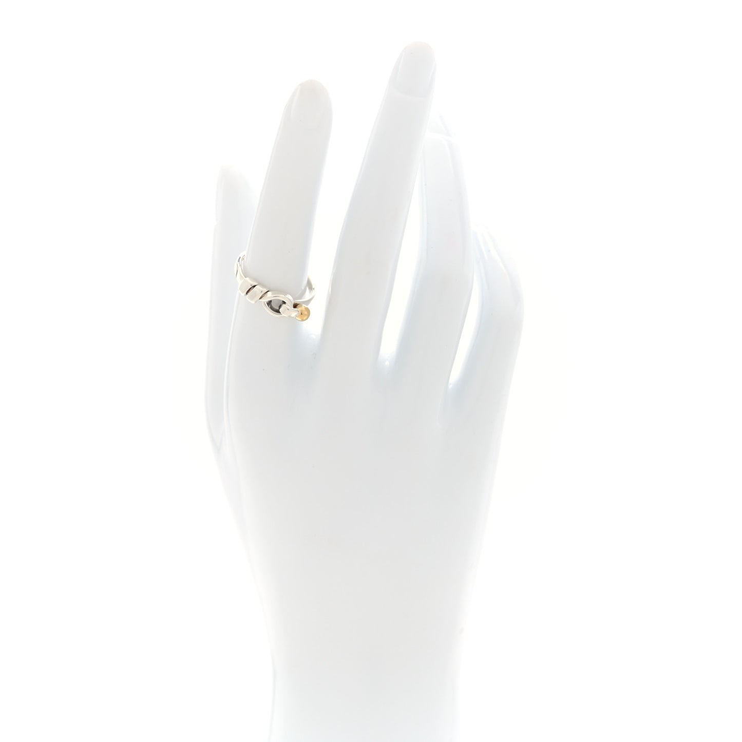 Sterling Silver 18K Yellow Gold Loop Ring 54 6.75