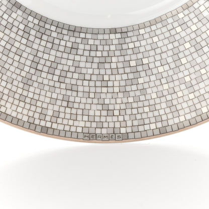 Hermes Porcelain Mosaique Au 24 Breakfast Cup And Saucer Set Of 2 Platine 5 of 10