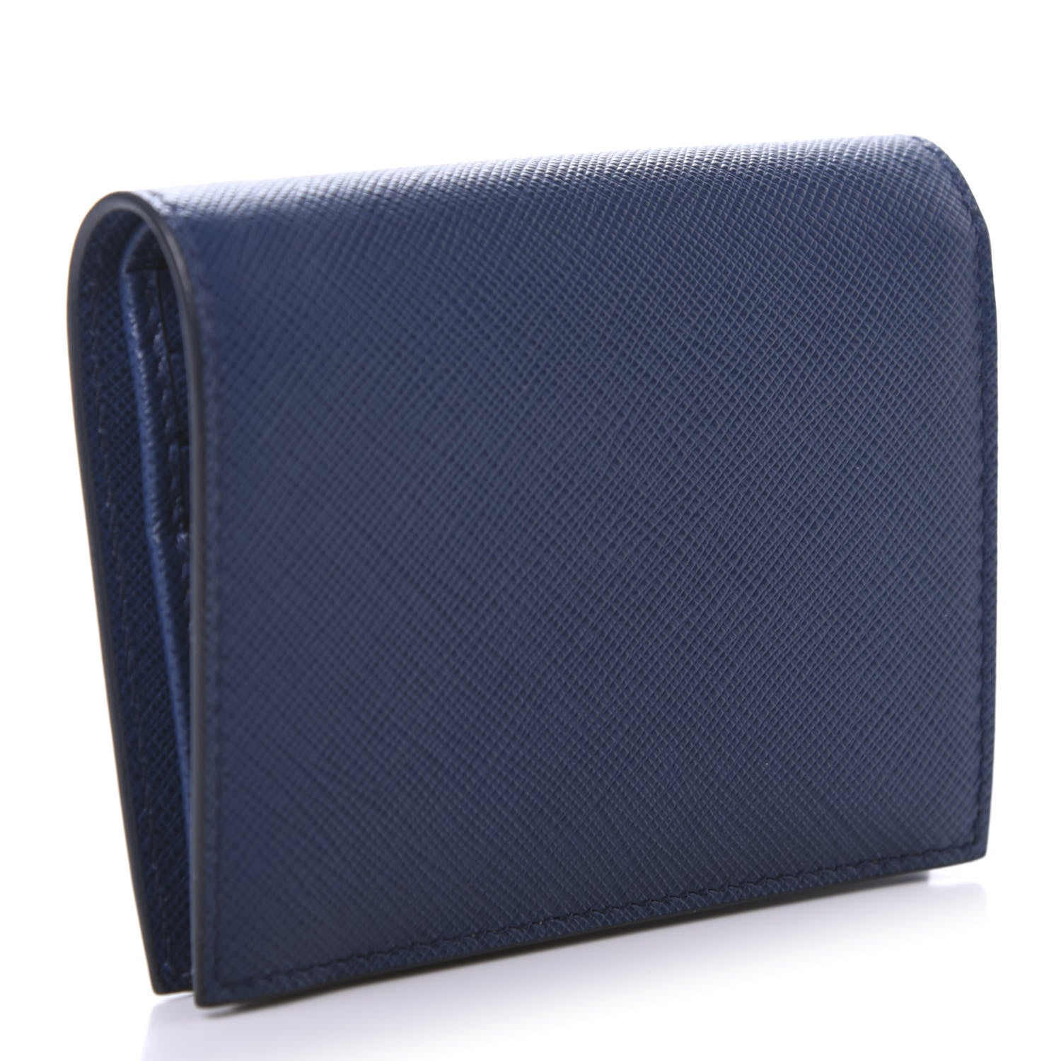 Prada Saffiano Shine Monochrome Bi-Fold Wallet Bleuette 3 of 7