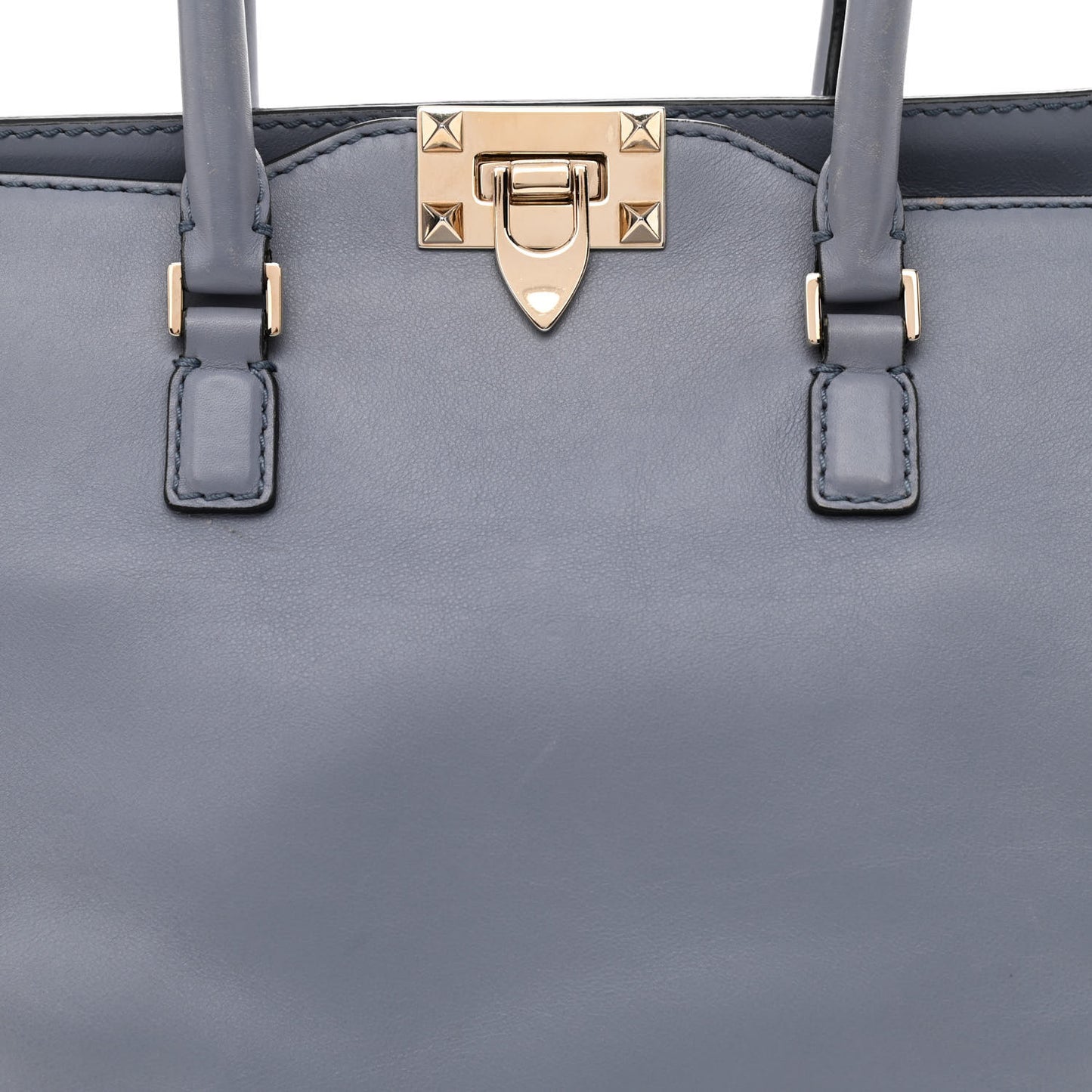 Vitello Rockstud Double Handle Tote London Stone
