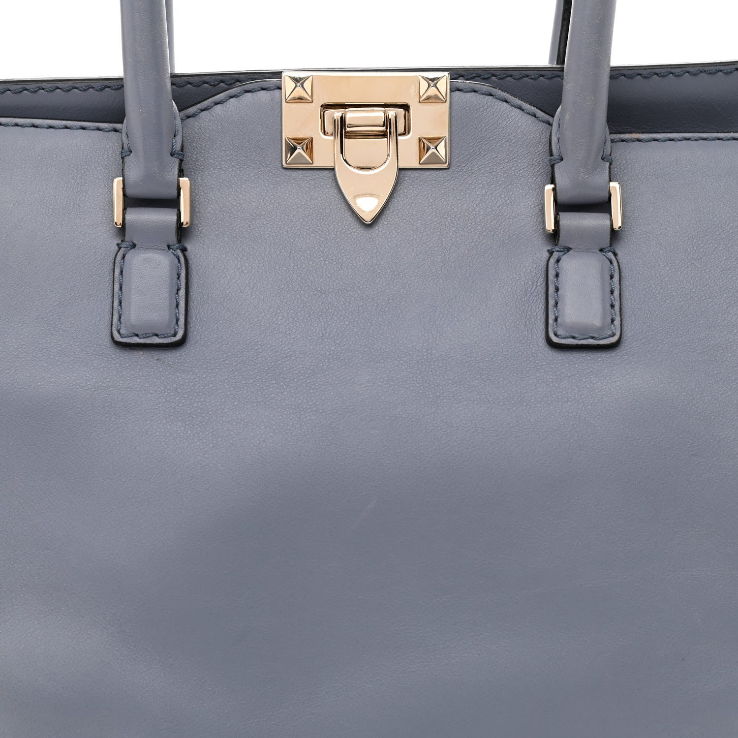 Valentino Garavani Vitello Rockstud Double Handle Tote London Stone 9 of 14