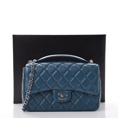 Chanel Lambskin Quilted Medium Easy Carry Flap Blue 8 of 8