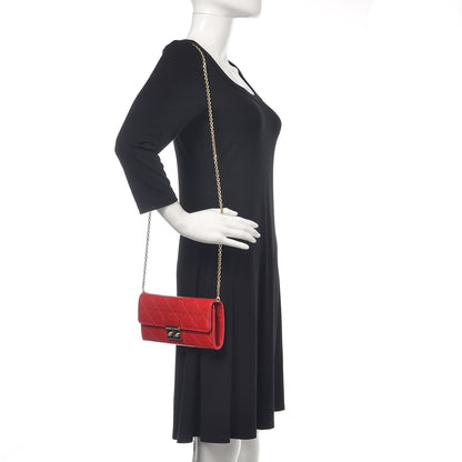 Christian Dior Patent Cannage Miss Dior Chain Wallet Red 2 of 12