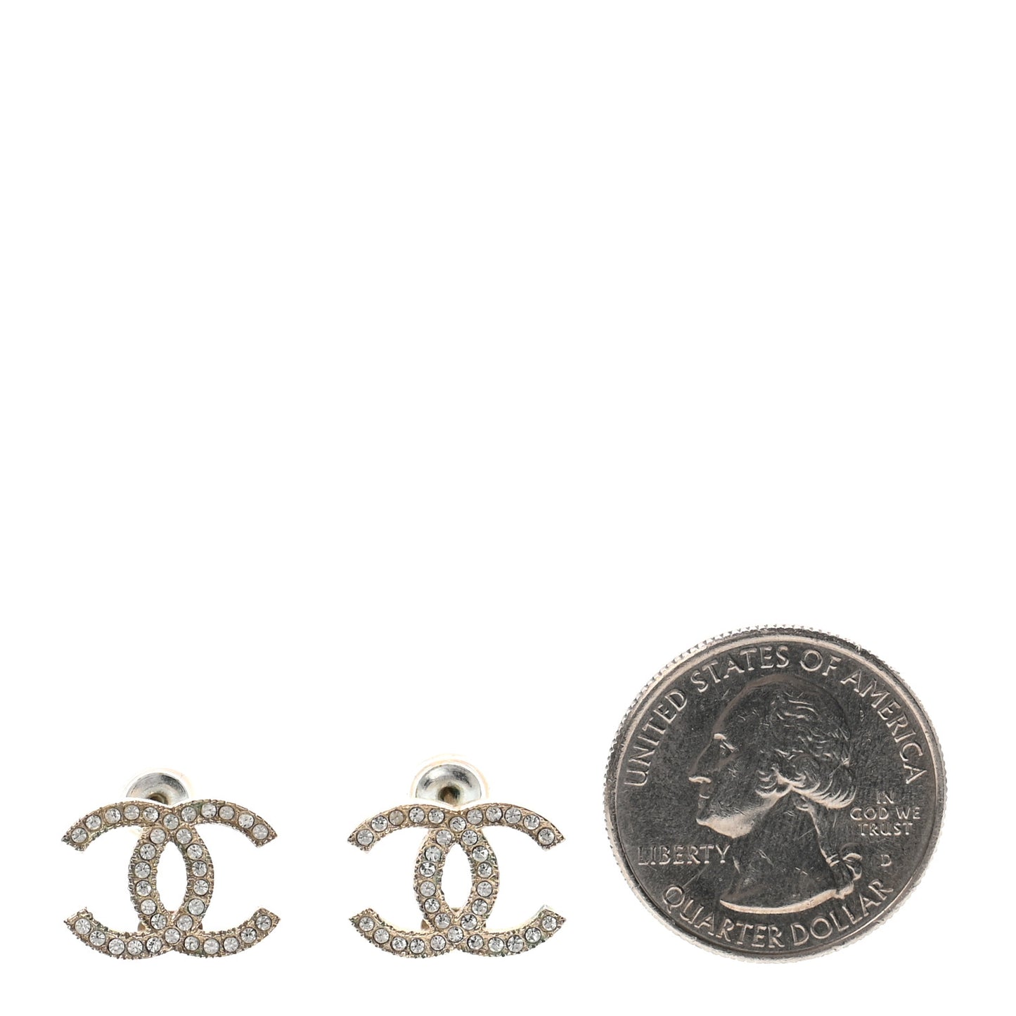 Crystal CC Earrings Gold