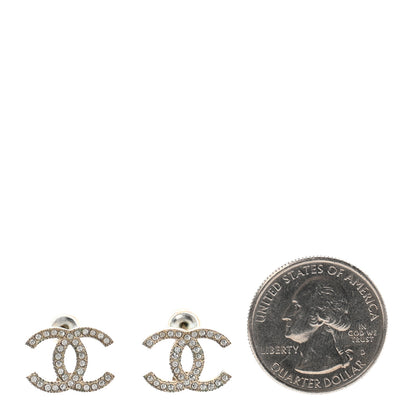 Chanel Crystal CC Earrings Gold 2 of 4