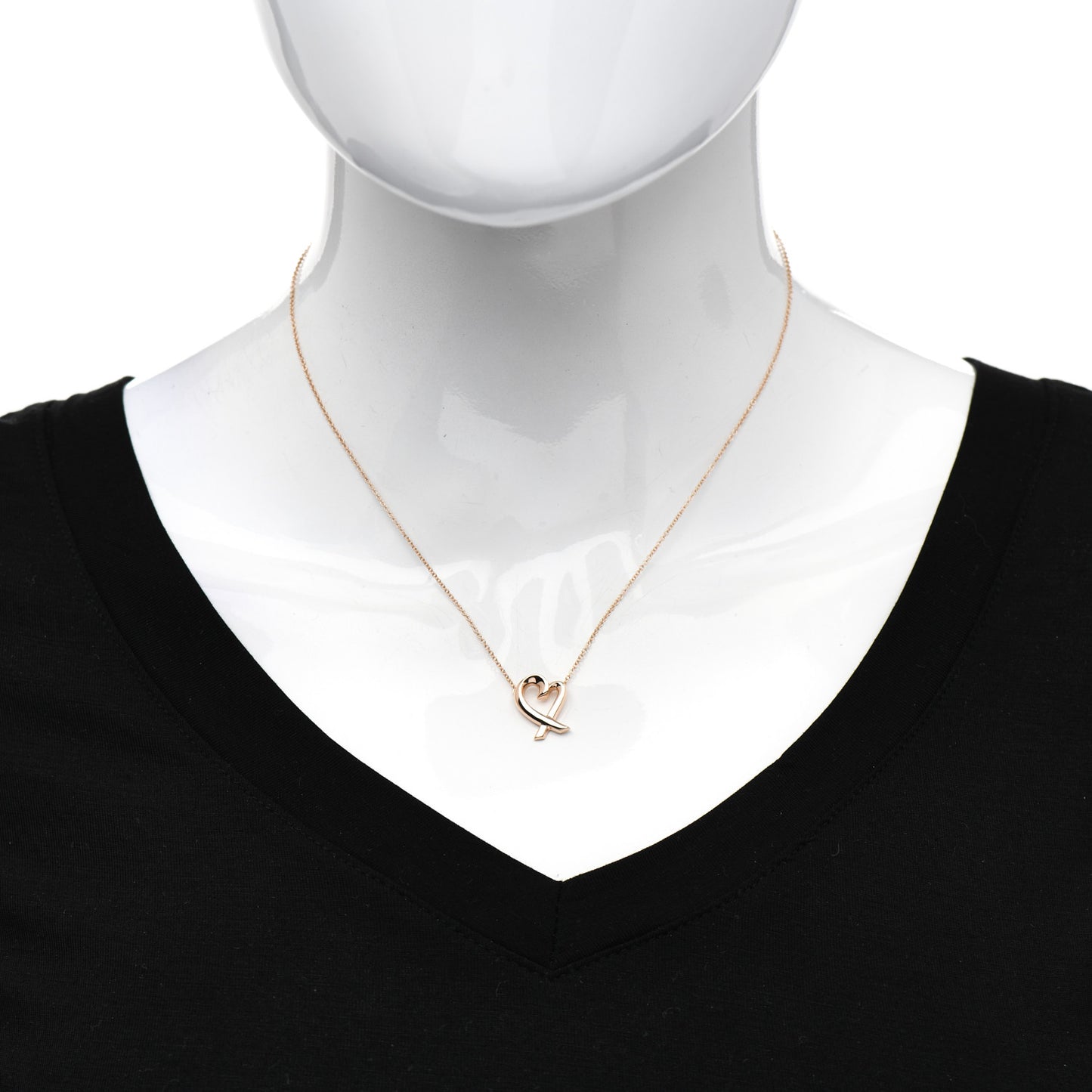 18K Rose Gold Small Paloma Picasso Loving Heart Pendant Necklace