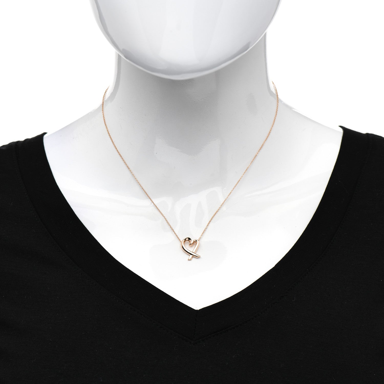 Tiffany 18K Rose Gold Small Paloma Picasso Loving Heart Pendant Necklace 2 of 4