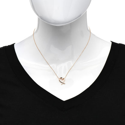 Tiffany 18K Rose Gold Small Paloma Picasso Loving Heart Pendant Necklace 2 of 4