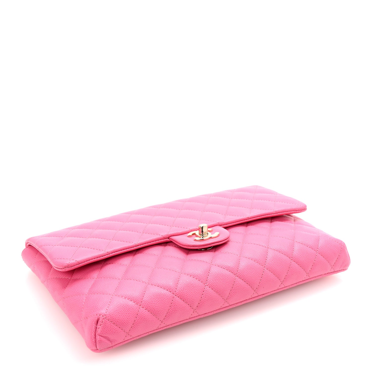 Chanel Caviar Quilted Flap Clutch Pink 4 of 7