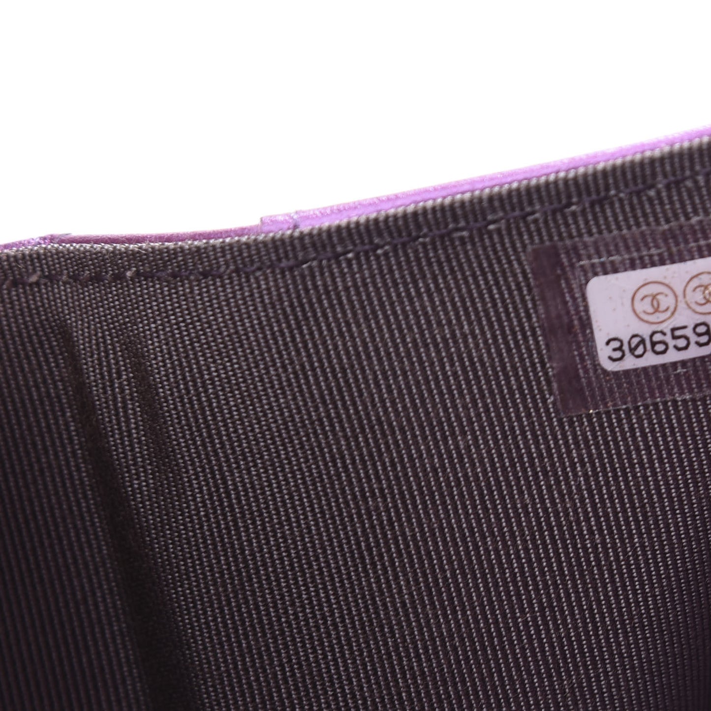 Iridescent Lambskin Small Quilted Flap Wallet Purple
