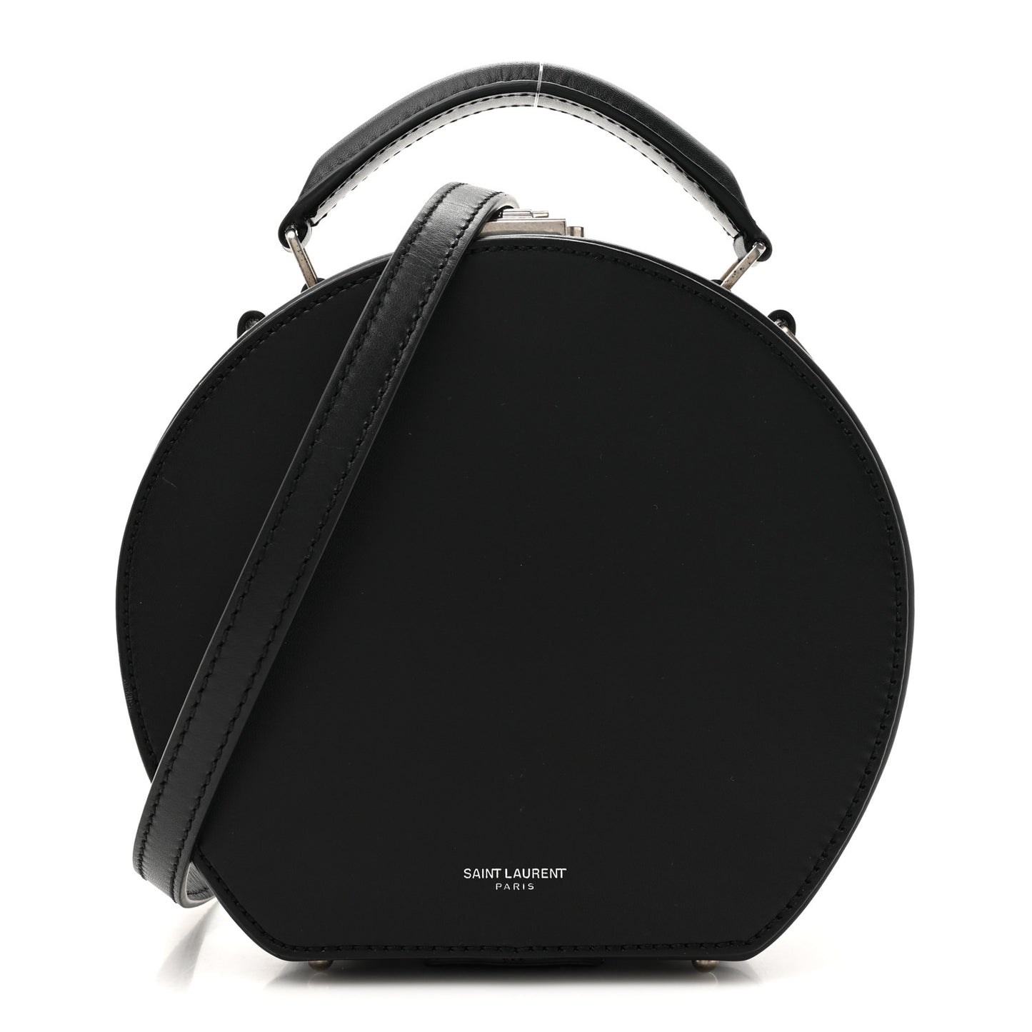 Calfskin Small Mica Hat Box Black