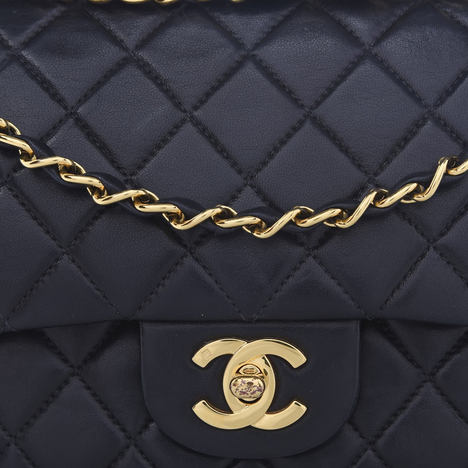 Chanel Lambskin Quilted Medium Double Flap Black 9 of 9