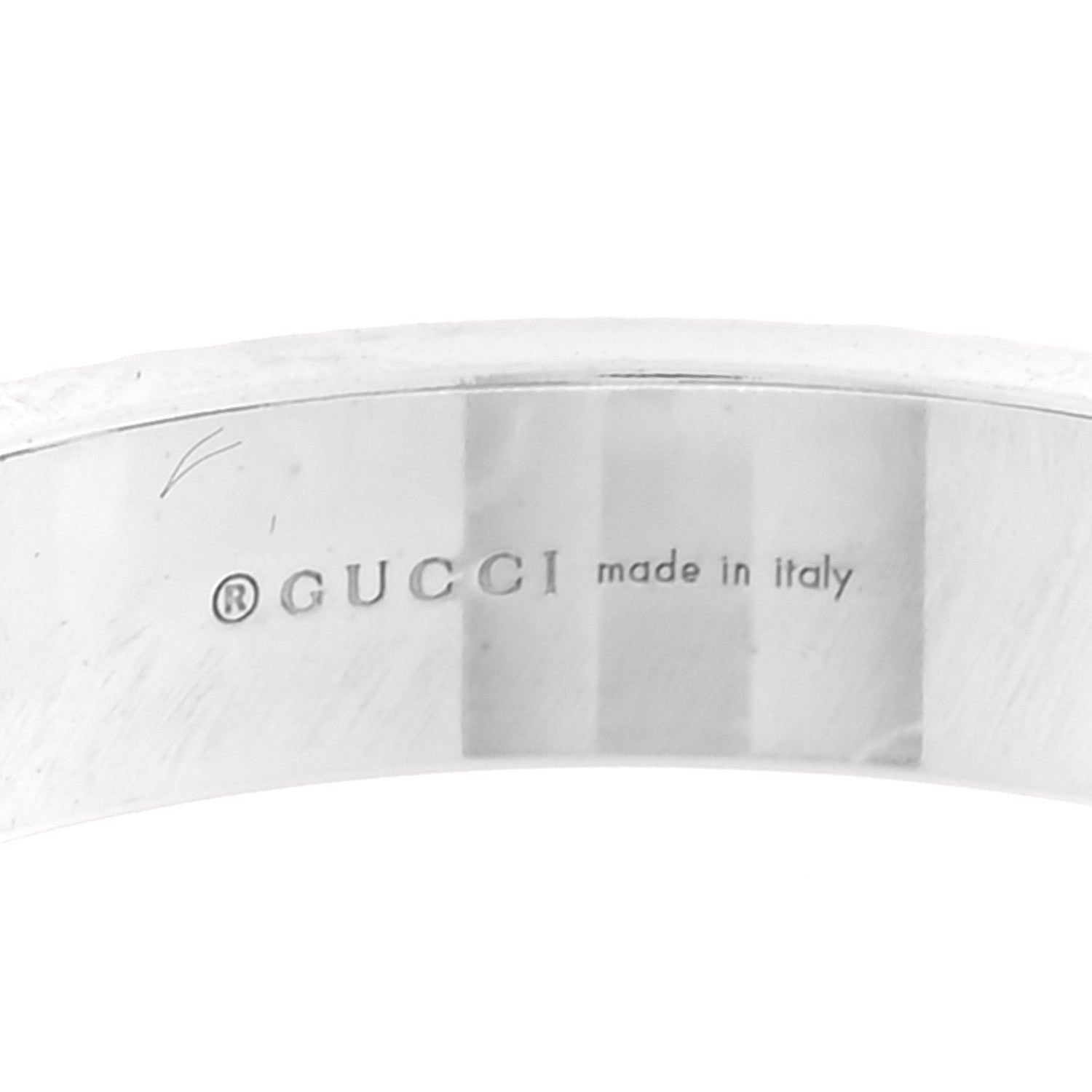 Gucci 18K White Gold Icon Heart Band Ring 61 9.5 4 of 4