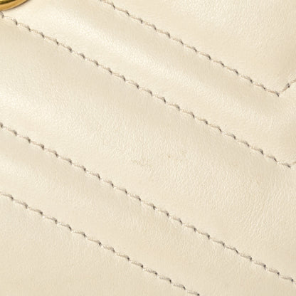 Gucci Calfskin Matelasse Mini GG Marmont Chain Shoulder Bag White 7 of 10