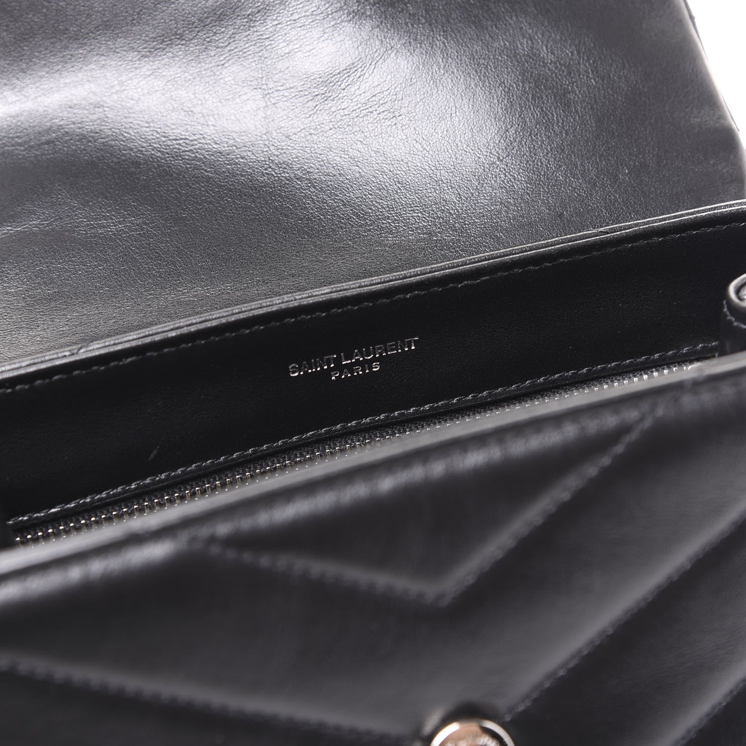 Saint Laurent Calfskin Y Quilted Monogram Toy Loulou Crossbody Bag Black 7 of 10