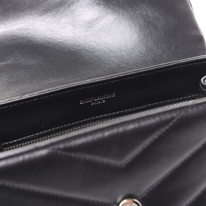 Saint Laurent Calfskin Y Quilted Monogram Toy Loulou Crossbody Bag Black 7 of 10