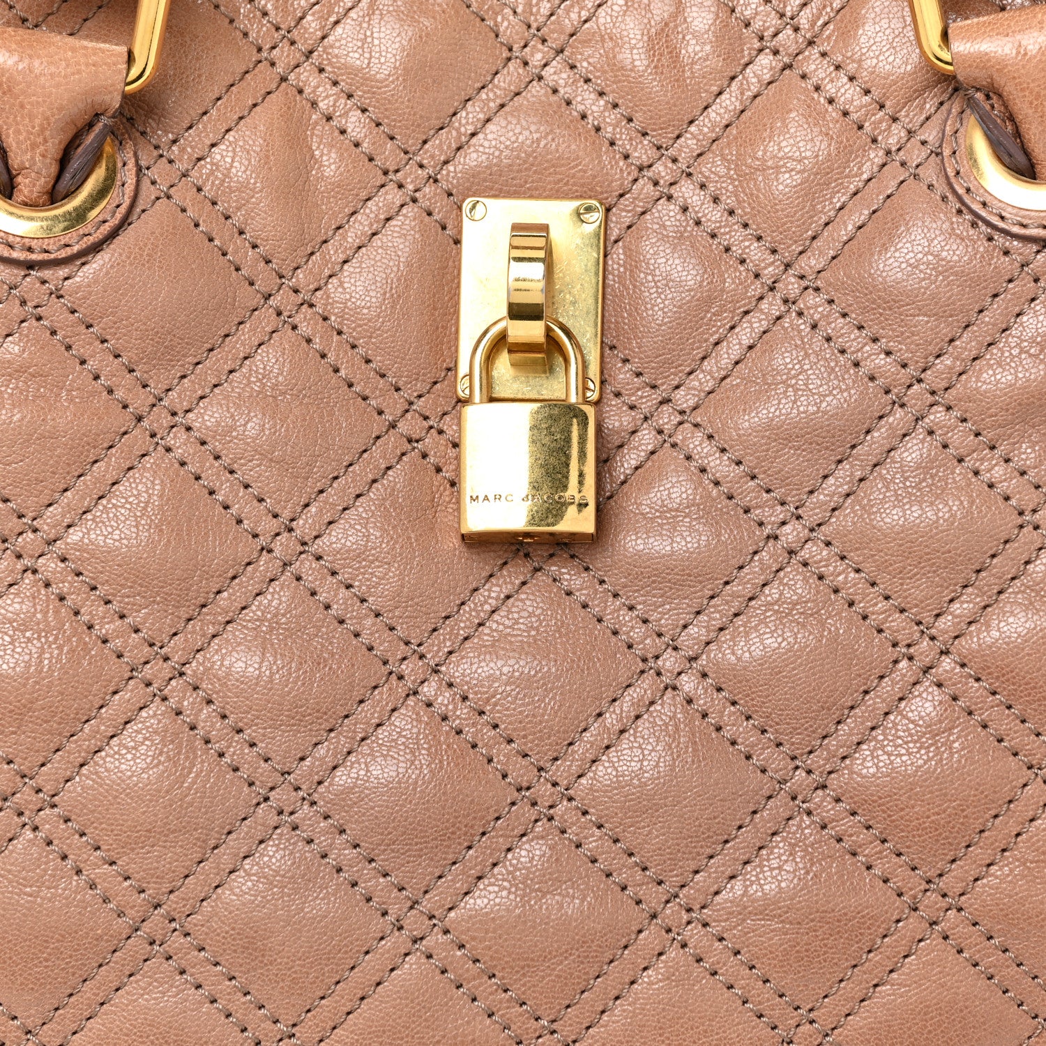Marc Jacobs Calfskin Quilted Rio Satchel Tote Bag Brown 7 of 16