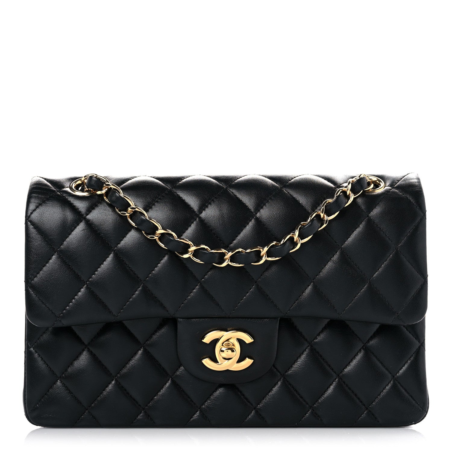 Chanel Lambskin Quilted Small Double Flap Black 1 of 15