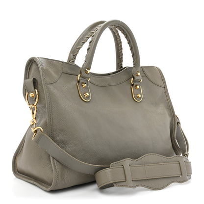 Balenciaga Chevre Gold Metallic Edge Hardware City Gris Taupe 3 of 13