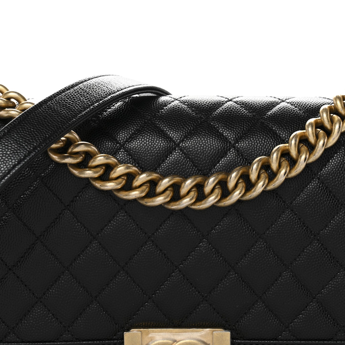 Caviar Quilted Medium Boy Flap Black