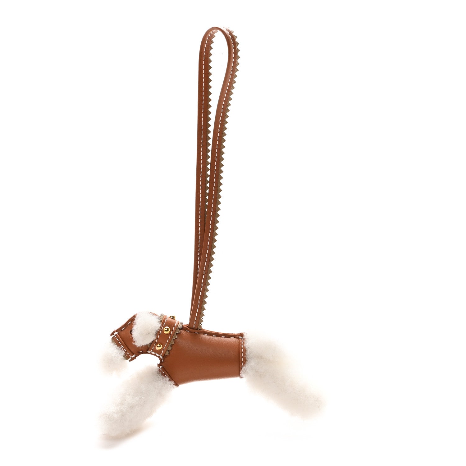 Hermes Milo Lambskin Epsom Shearling Budy Apic Charm Ecru Gold Poussiere 1 of 4