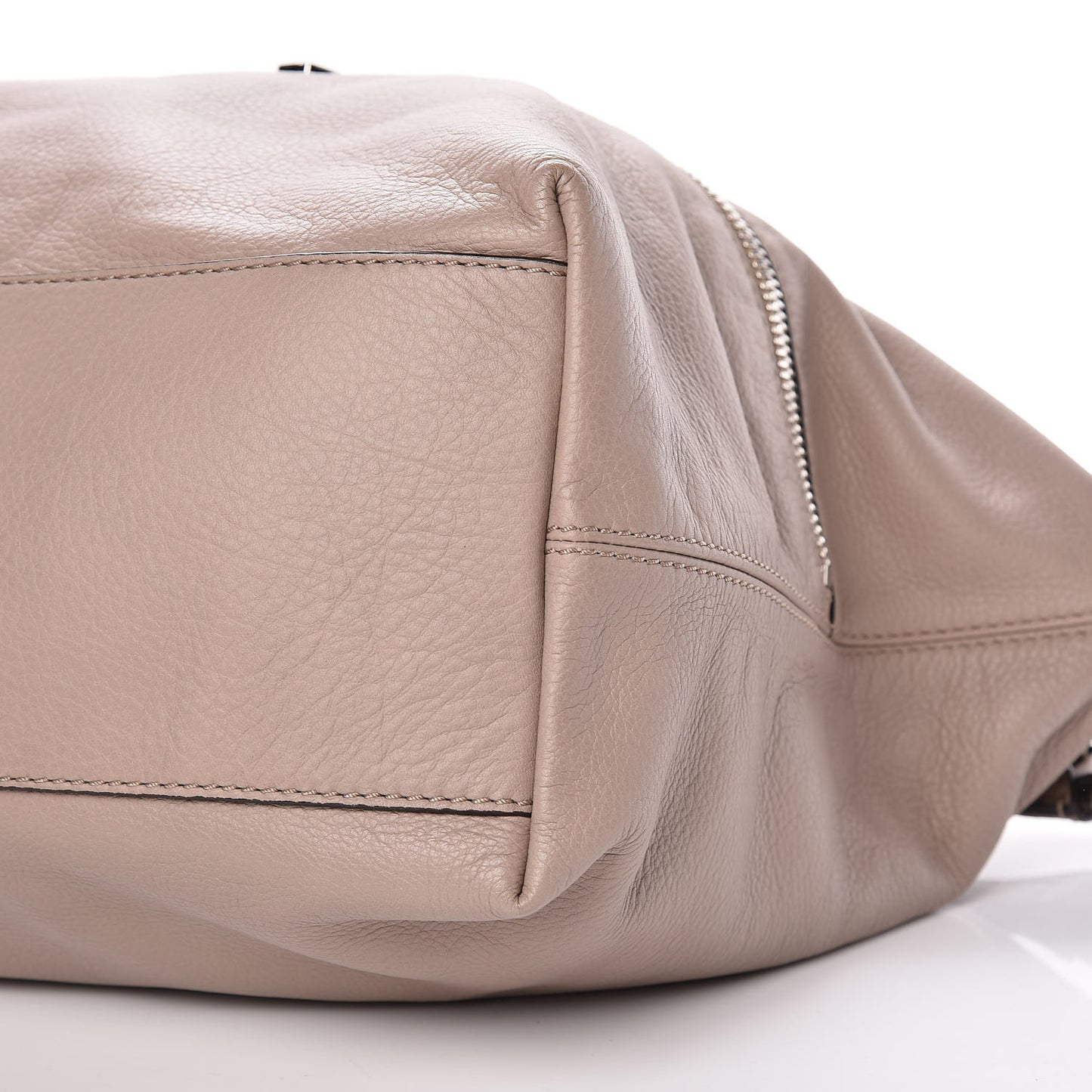 Grained Calfskin Medium Zip Animation Nightingale Taupe